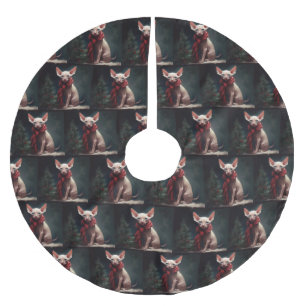 Sphynx Hond in Sneeuw Kerstmis Kerstboom Rok