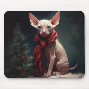Sphynx Hond in Sneeuw Kerstmis Muismat