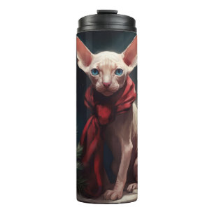 Sphynx hond in Sneeuw Kerstmis Thermosbeker