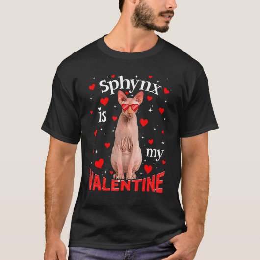 Sphynx is mijn Valentijn die papa kat bij mam T-shirt (Voorkant)