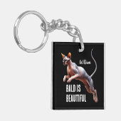 Sphynx kaal is mooi sleutelhanger (Voorkant Links)