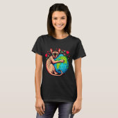 Sphynx Kat Aardedag Knuffel Liefde Eigenaar Planee T-shirt (Voorkant volledig)