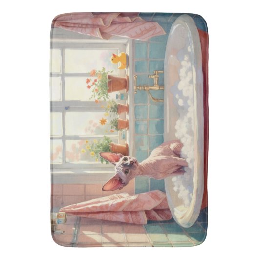 Sphynx kat bad decor badmat (Voorkant Verticaal)