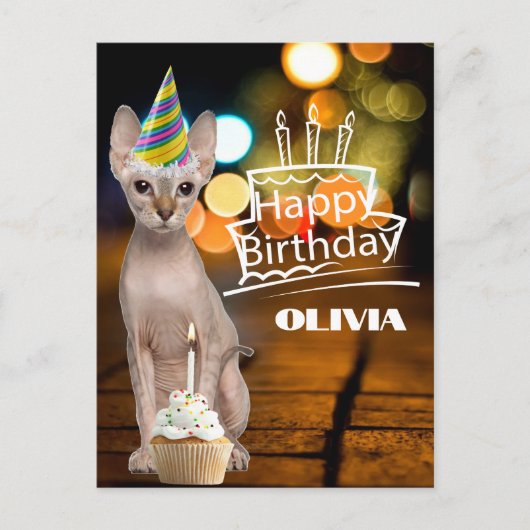 Sphynx Kat Birthday Pet Briefkaart (Voorkant)