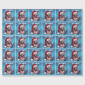 Sphynx Kat  Blauw Kerstmis Cadeaupapier (Vlak)