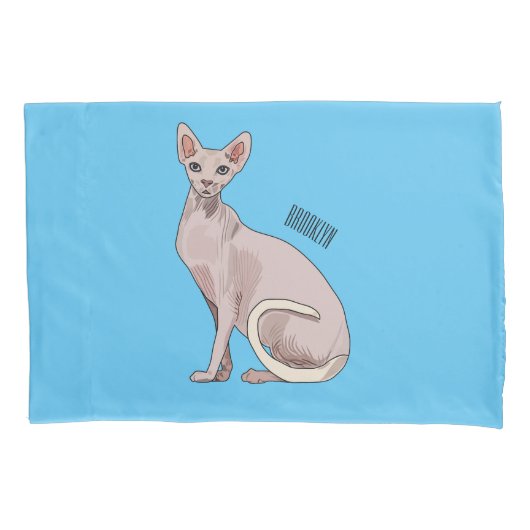 Sphynx kat cartoon illustratie kussensloop (Voorkant)
