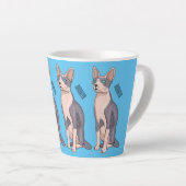 Sphynx kat cartoon illustratie latte mok (Rechterhoek)
