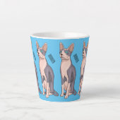 Sphynx kat cartoon illustratie latte mok (Voorkant)