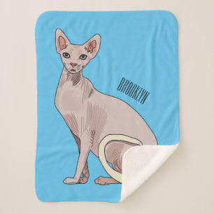 Sphynx kat cartoon illustratie sherpa deken