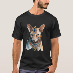 Sphynx Kat Egyptische Kat Waterverf T-shirt