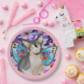 Sphynx Kat Fairy Engel Bloemenkunst Craft Party Papieren Bordje (Feest)