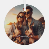 Sphynx kat familiehuisdier aangepaste foto kerst glas ornament (Achterkant)