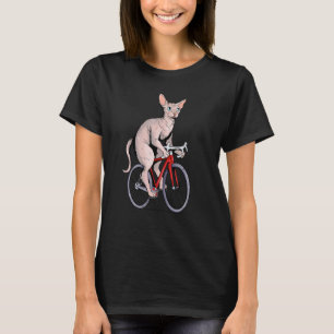 Sphynx kat Fietst Fietsend Cute Biker Wielrenner T-shirt