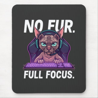 Sphynx Kat Gamer Volle Focus Neon Kunst Muismat