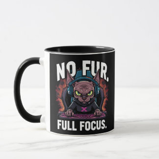 Sphynx Kat Gamer Volledige Focus Kunstwerk Mok
