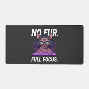 Sphynx Kat Gamer Volledige Focus Neon Kunst Bureaumat