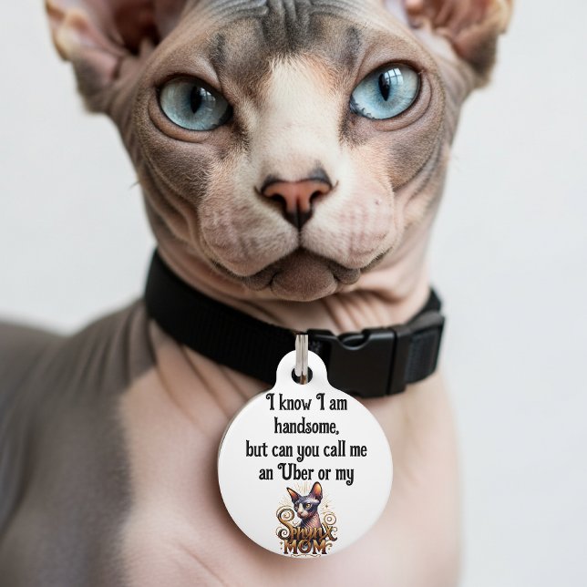 Sphynx Kat Grappig  Huisdierpenning (Funny Cat ID tag sphynx cats)