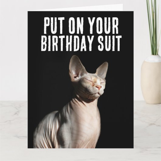 SPHYNX KAT HAARLOZE KAT grappig schattig Wenskaart Kaart (Voorkant)