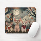 Sphynx Kat Halloween Griezelig Muismat (Met muis)