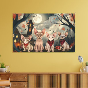 Sphynx Kat Halloween Spoken Canvas Afdruk