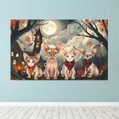 Sphynx Kat Halloween Spoken Canvas Afdruk (Insitu (Houten vloer))