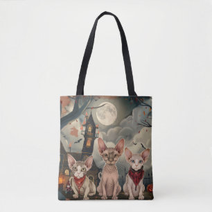 Sphynx Kat Halloween Spoken Tote Bag