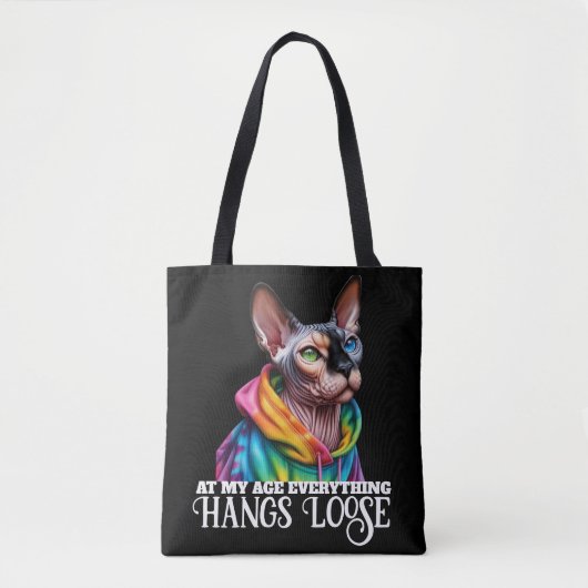 Sphynx Kat Hang Losse Verjaardag Tote Bag (Voorkant)