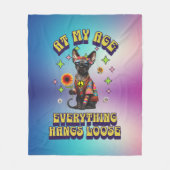 Sphynx Kat Hangt Los Retro Verjaardag Fleece Deken (Voorkant)