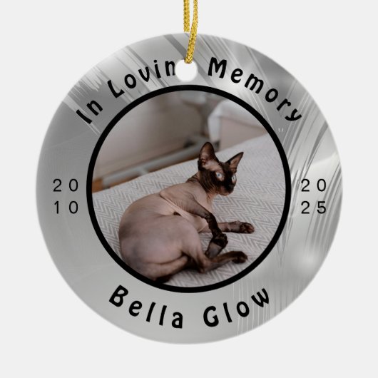 Sphynx-kat Herdenking Zilver Herinnerings Kunst Keramisch Ornament (Voorkant)