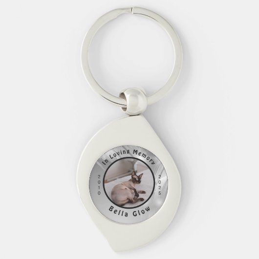 Sphynx-kat Herdenking Zilver Herinnerings Kunst Sleutelhanger (Voorkant)