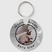 Sphynx-kat Herdenking Zilver Herinnerings Kunst Sleutelhanger (Voorkant)