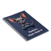 Sphynx kat houdt gamecontroller vast notitieboek (Rechterzijde)