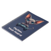 Sphynx kat houdt gamecontroller vast notitieboek (Linkerzijde)