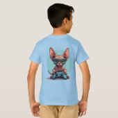 Sphynx kat houdt gamecontroller vast t-shirt (Achterkant volledig)