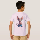 Sphynx kat houdt gamecontroller vast t-shirt (Achterkant volledig)