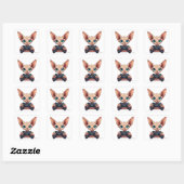 Sphynx kat houdt gamecontroller vast vierkante sticker (Vel)