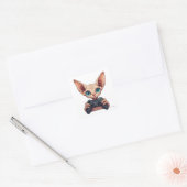 Sphynx kat houdt gamecontroller vast vierkante sticker (Envelop)