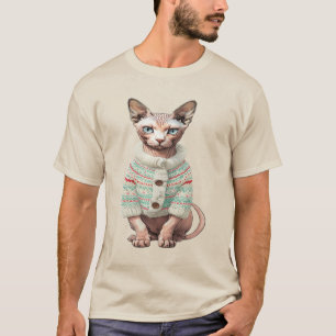 Sphynx kat in een warme wintertrui - Uniek cadeau  T-shirt