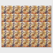 Sphynx Kat In Herfstbladeren Thanksgiving Kunst Cadeaupapier (Vlak)