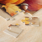 Sphynx Kat In Herfstbladeren Thanksgiving Kunst Legpuzzel (Zijkant)