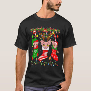 Sphynx-kat in kerstsokken, licht Sphynx-kat Xm T-shirt