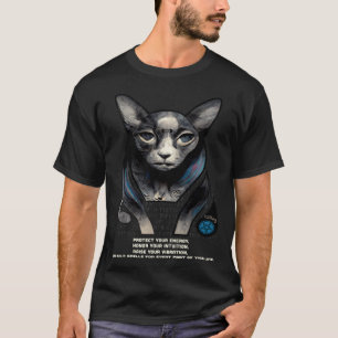 Sphynx kat in kleurrijke artistieke bizarre vreemd t-shirt