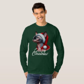 Sphynx Kat in Santa Hat Kerstmis T-shirt (Voorkant volledig)