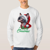 Sphynx Kat in Santa Hat Kerstmis T-shirt (Voorkant)