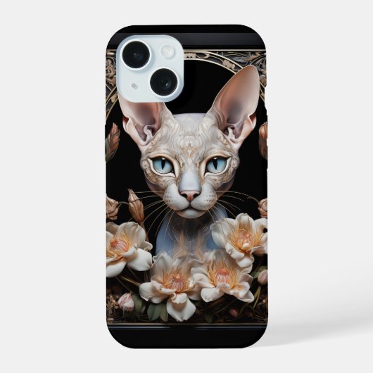 Sphynx-kat iPhone 15 Case (Achterkant)