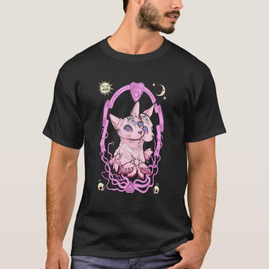 Sphynx Kat Ja Nee Tot ziens T-shirt (Voorkant)