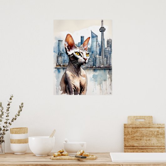 Sphynx Kat - Kat Art Print (Keuken)