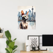 Sphynx Kat - Kat Art Print (Thuiskantoor)