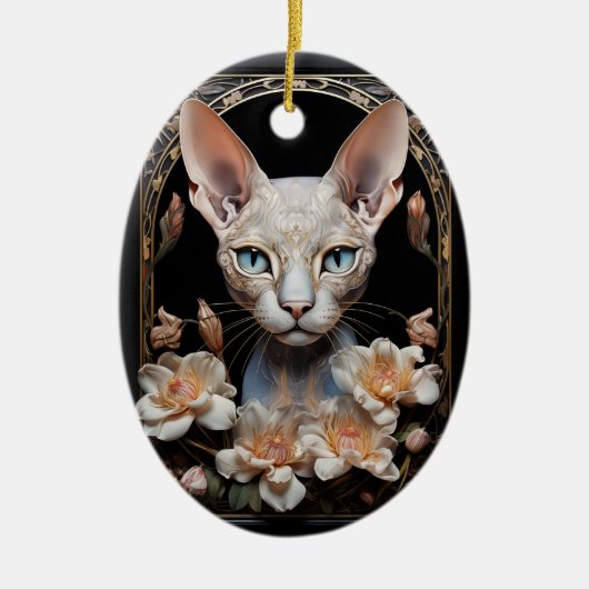 Sphynx-kat Keramisch Ornament (Voorkant)