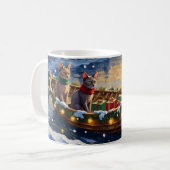 Sphynx Kat Kerst Boot Vakantie Koffiemok (Voorkant links)